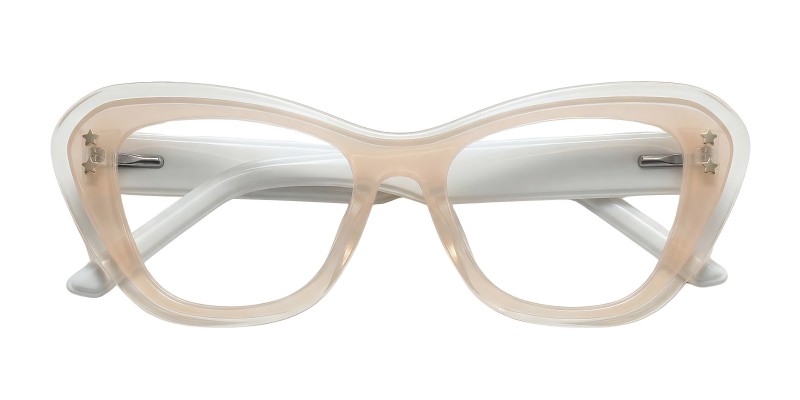 Star Beige Cat Eye Prescription Glasses additional view