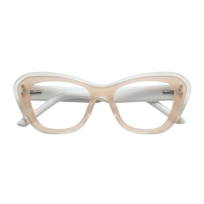 Cat Eye Beige Eyeglasses