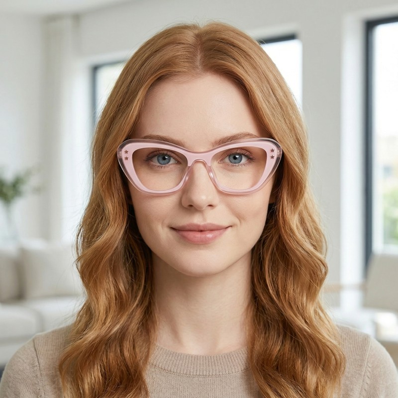 Cat Eye Pink Eyeglasses
