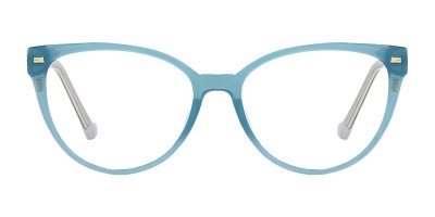 Cat Eye Cyan Eyeglasses