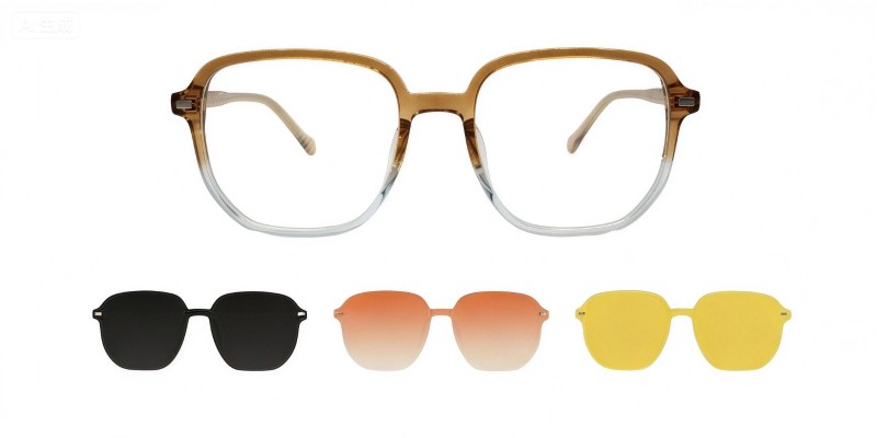 Iris Brown Crystal Square Prescription Glasses