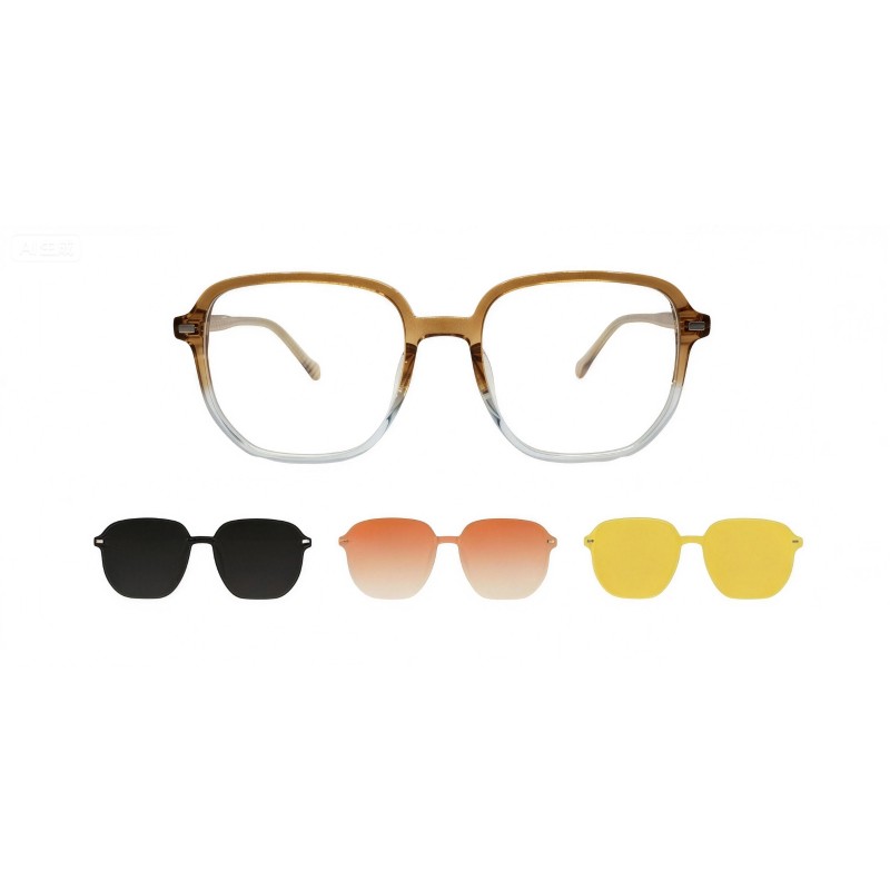Square Brown/Clear Eyeglasses
