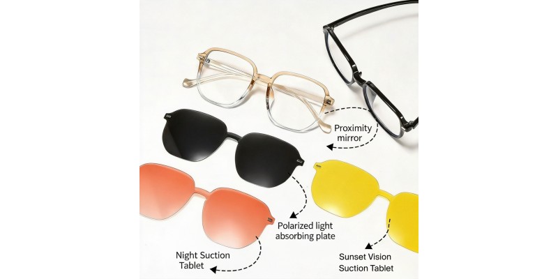 Iris Brown Crystal Square Prescription Glasses additional view