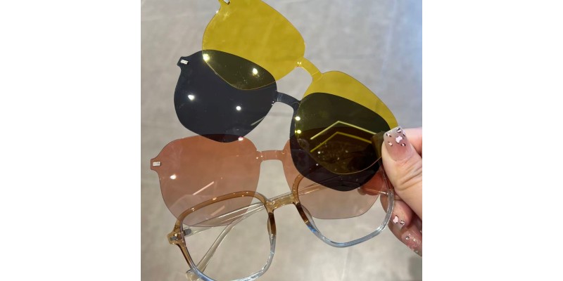 Iris Brown Crystal Square Prescription Glasses additional view