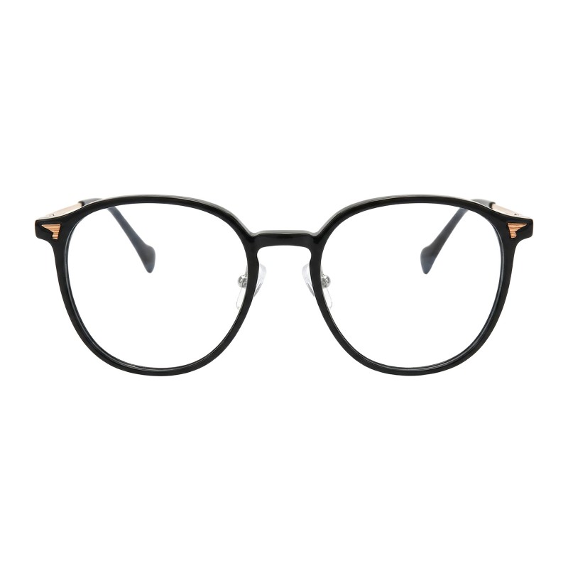 Square Black Golden Eyeglasses