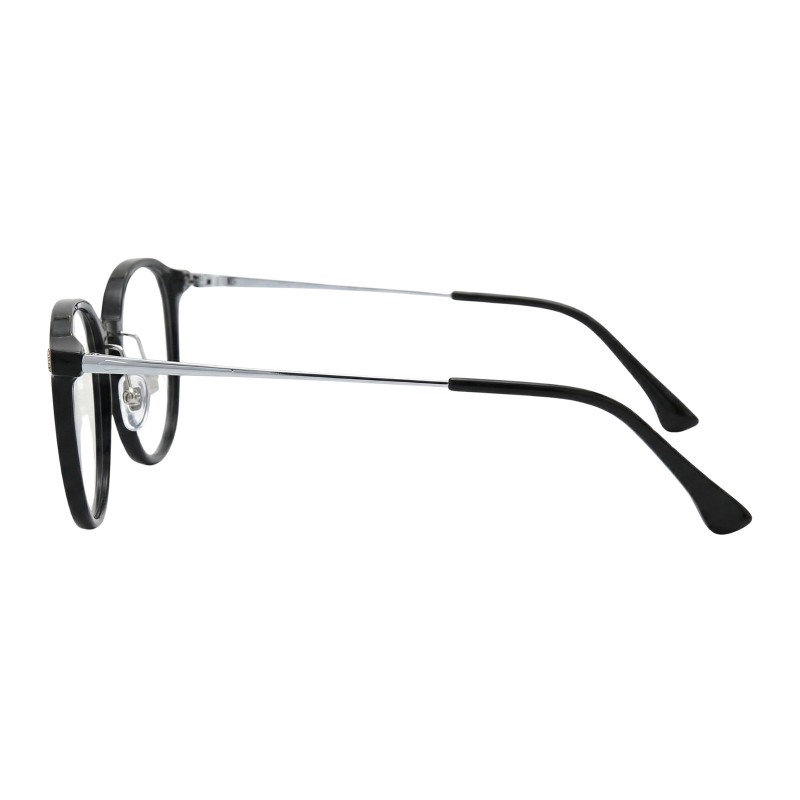 Square Black Silver Eyeglasses