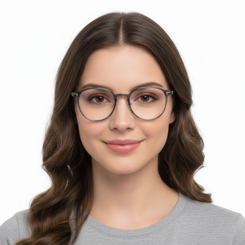 Square Gray Eyeglasses
