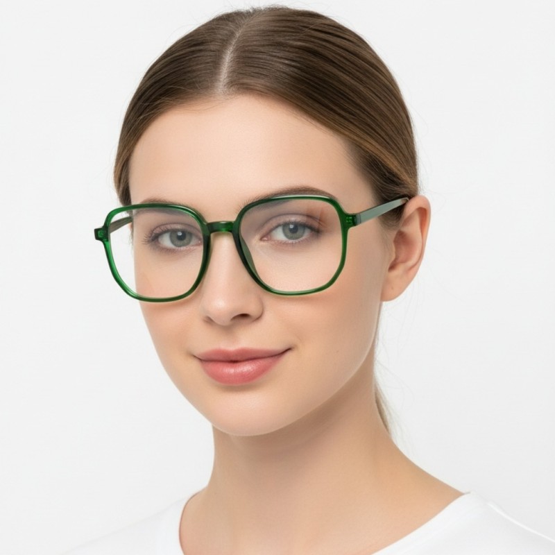 Square Green Eyeglasses