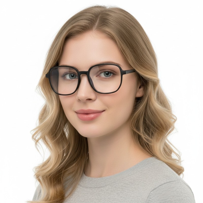 Square Matte Black Eyeglasses