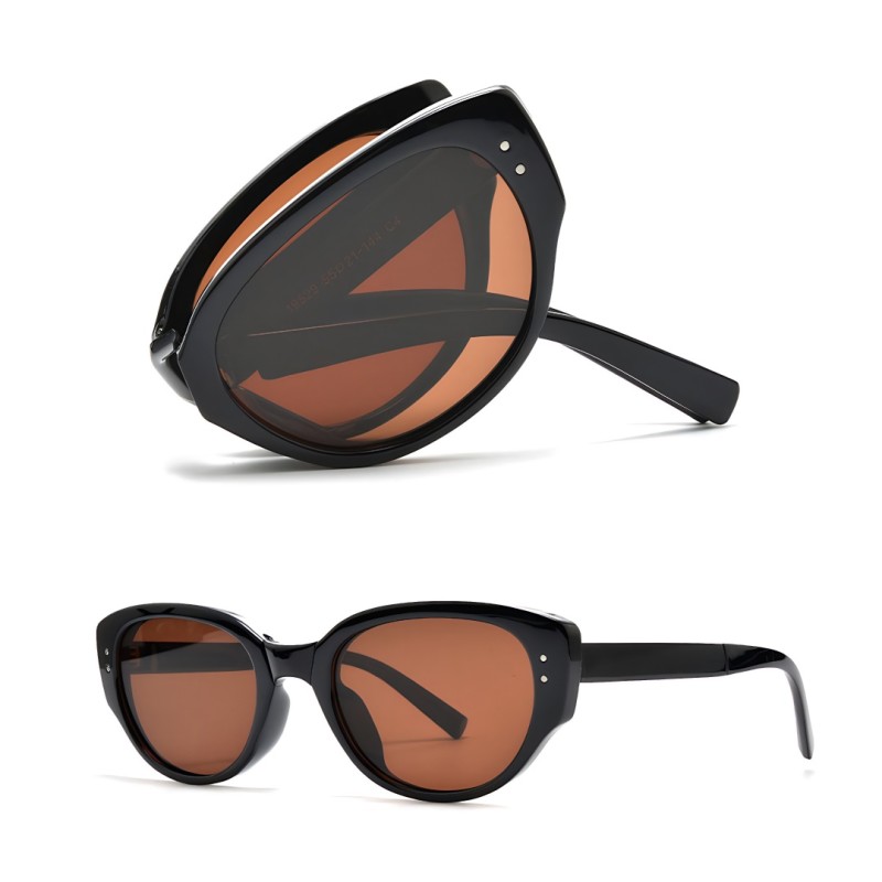 Cat Eye Black Brown Sunglasses