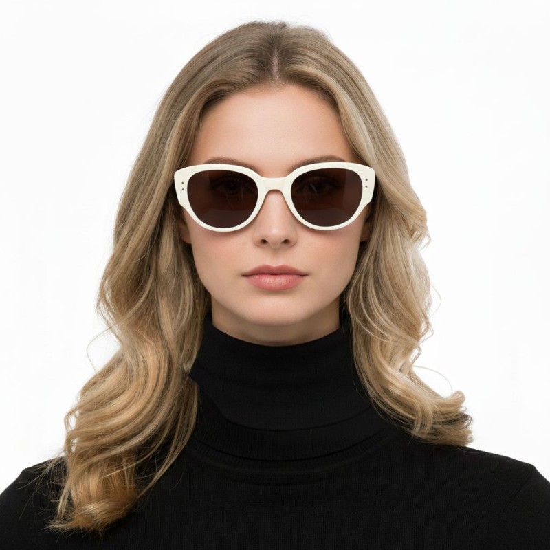 Cat Eye White Sunglasses