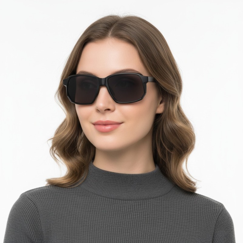 Polygon Black Sunglasses