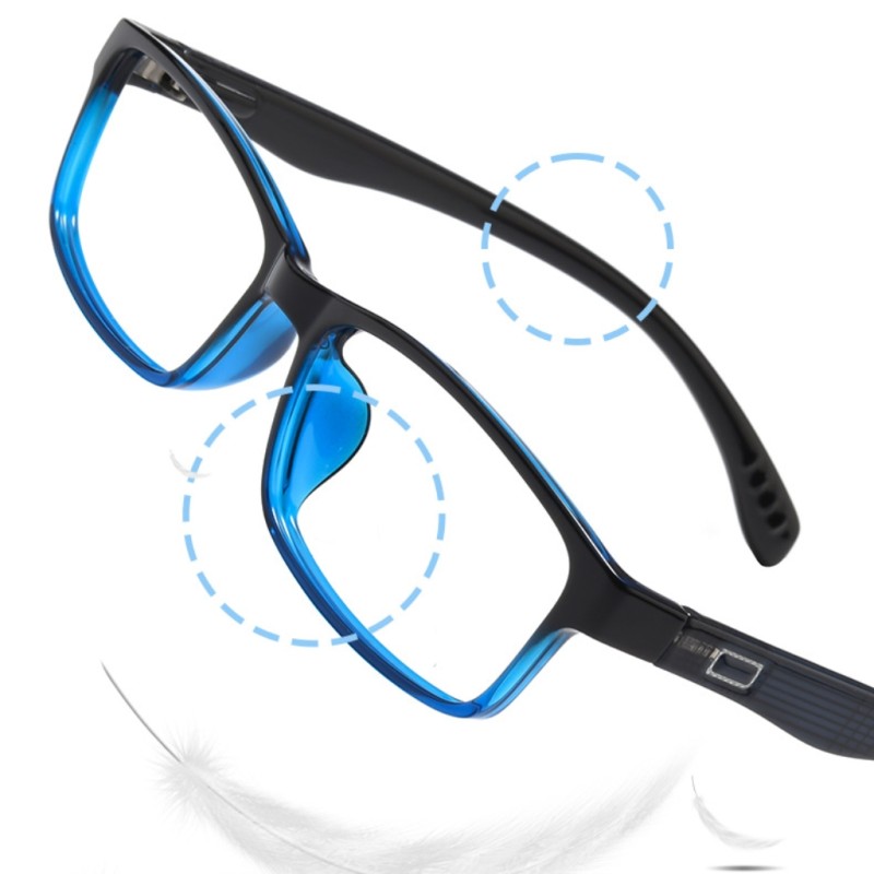 Hugo Black Blue Rectangle Prescription Glasses additional view