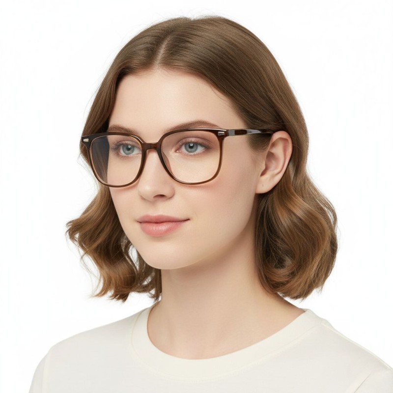 Square Brown Eyeglasses