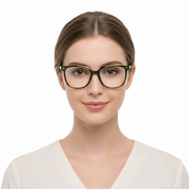 Square Green Eyeglasses