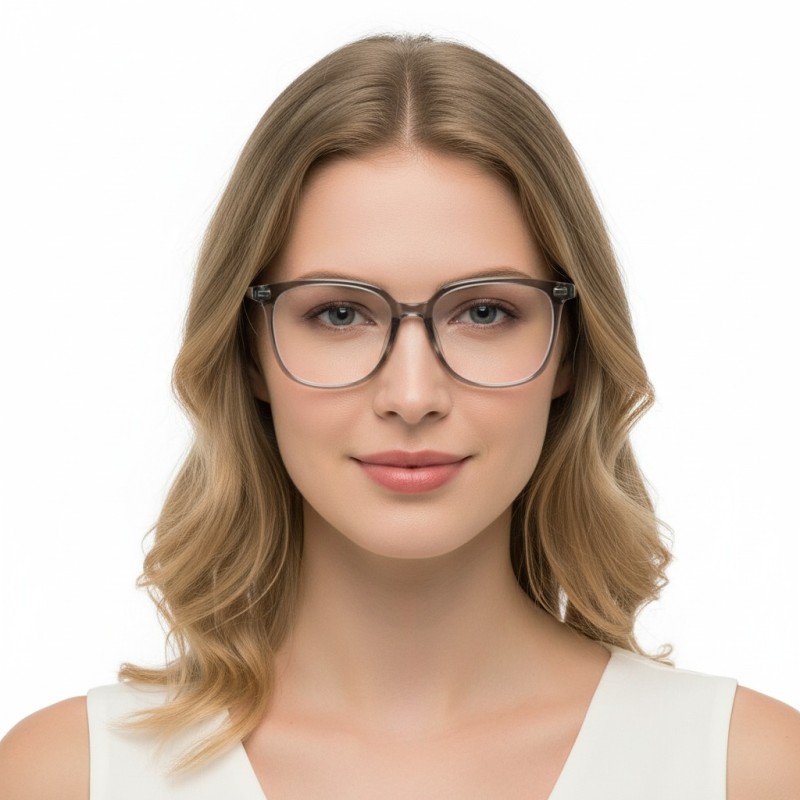 Square Gray Eyeglasses