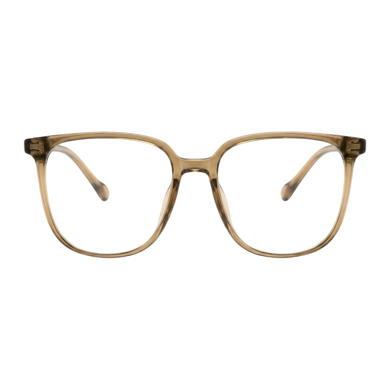 Square Light Brown Eyeglasses