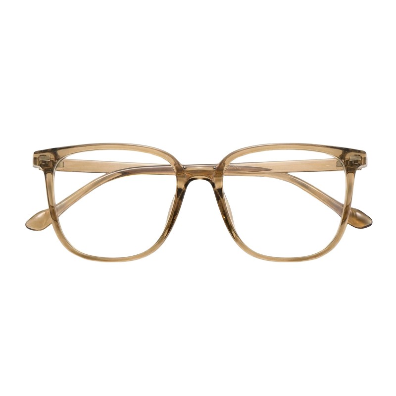 Square Light Brown Eyeglasses