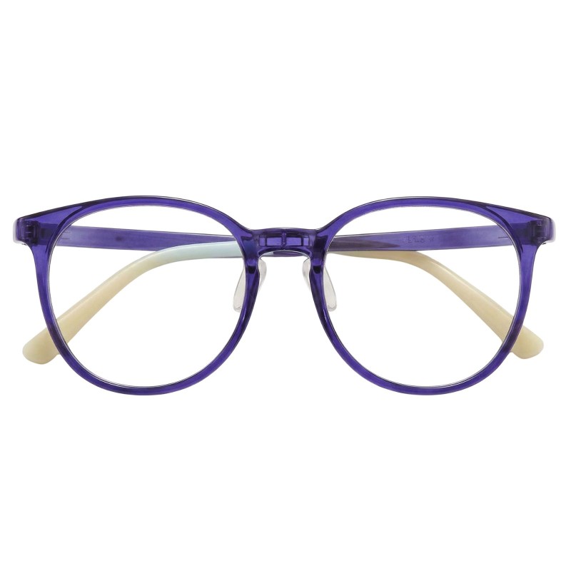 Round Dark Purple Eyeglasses