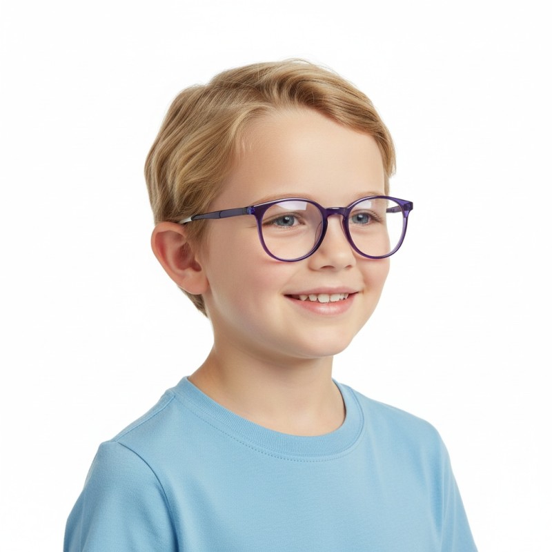 Round Dark Purple Eyeglasses