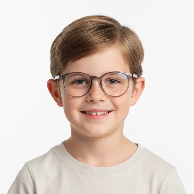 Round Gray Eyeglasses