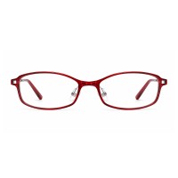 Avery - Rectangle Burgundy Silver Eyeglasses