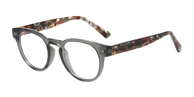 Oval Gray Eyeglasses