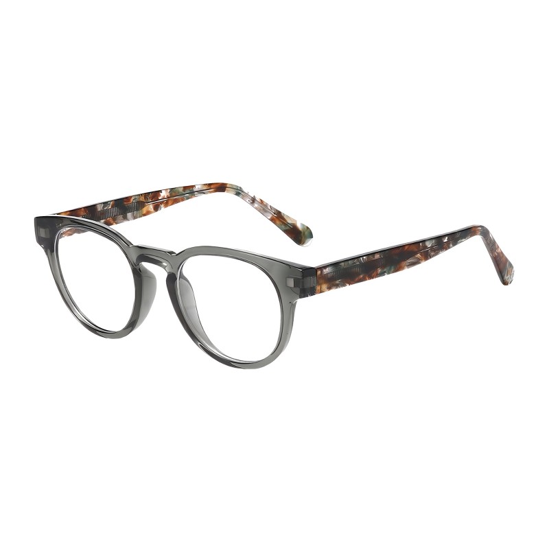 Oval Gray Eyeglasses