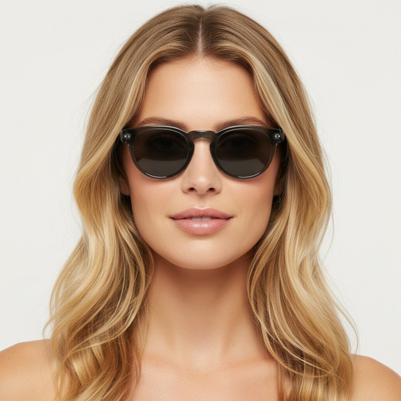 Oval Gray Eyeglasses