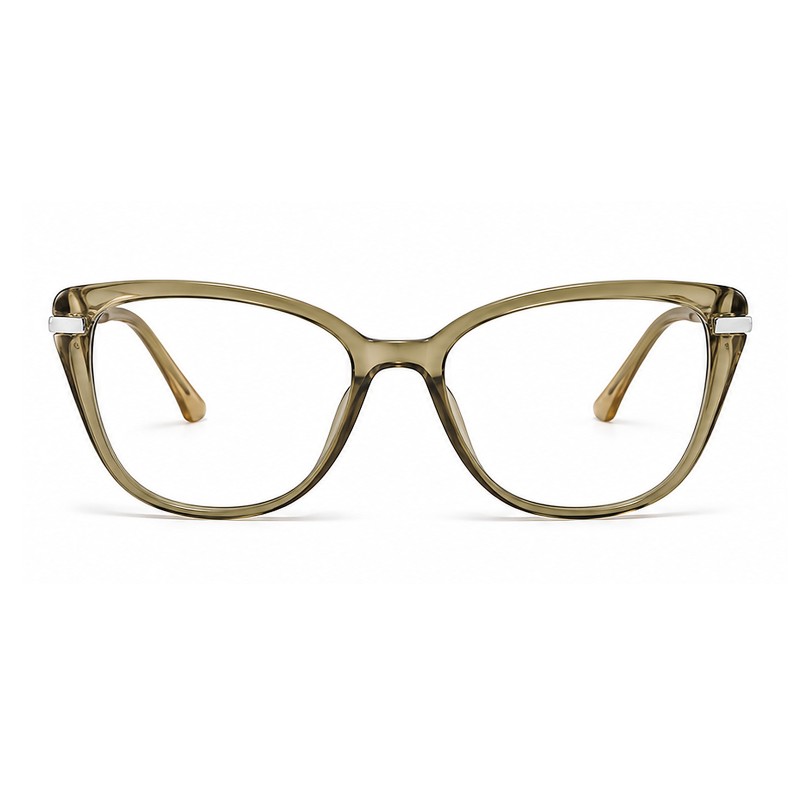 Elowen Olive Green Cat Eye Prescription Glasses