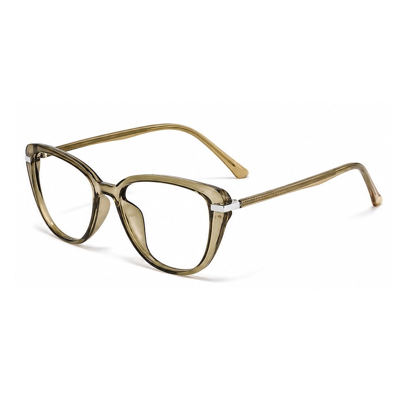 Elowen Olive Green Cat Eye Prescription Glasses additional view