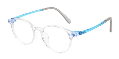 Round Blue Eyeglasses