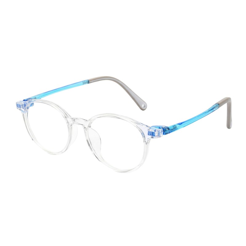 Round Blue Eyeglasses