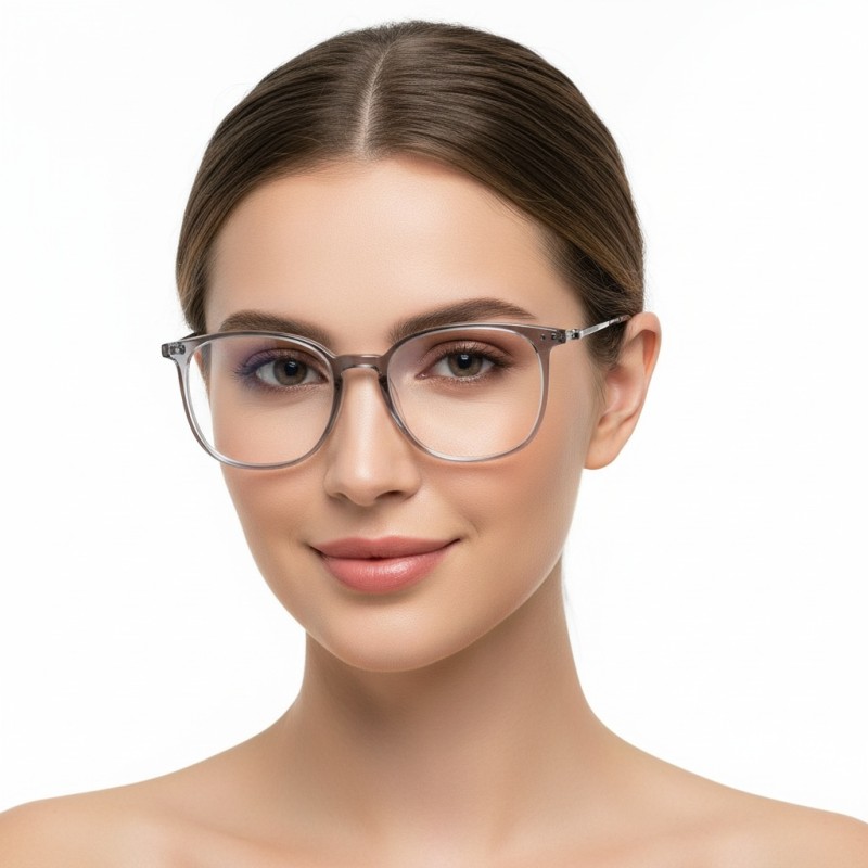 Square Gray Eyeglasses