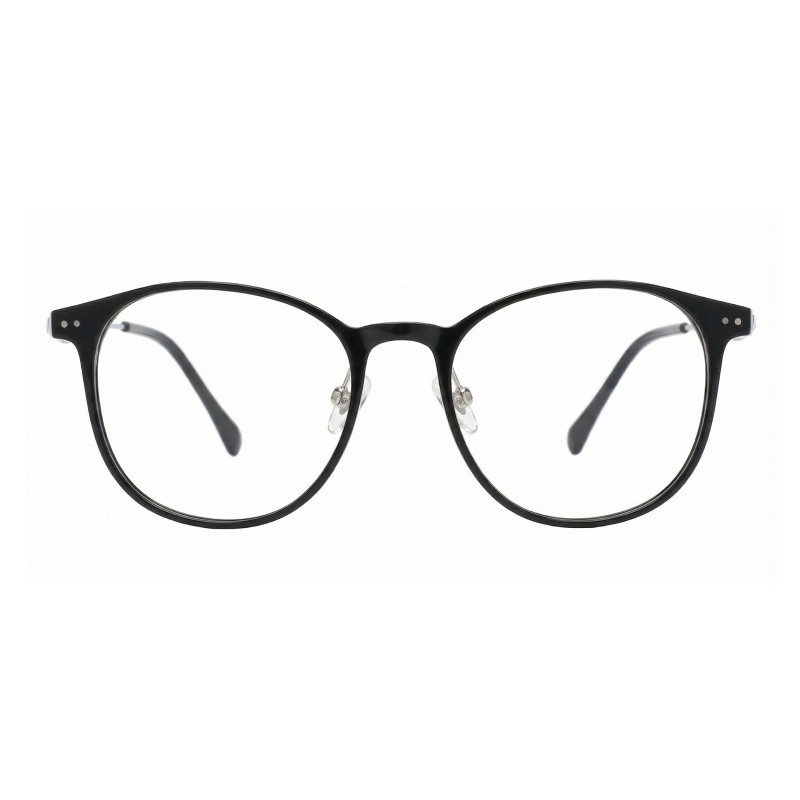 Square Black Silver Eyeglasses