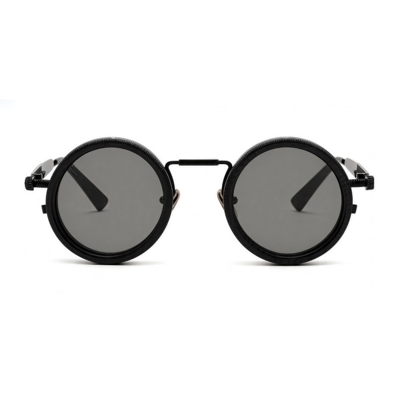 Round Black ND9 Adjustable Sunglasses