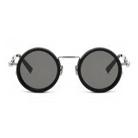 Caleb - Round Silver ND9 Adjustable Sunglasses