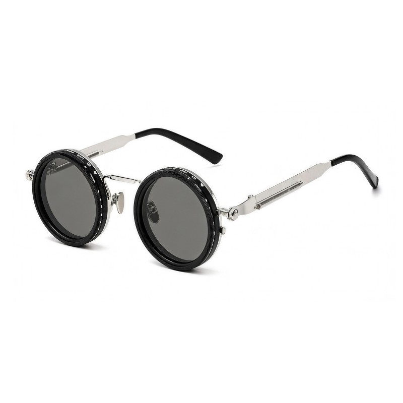 Round Silver ND9 Adjustable Sunglasses