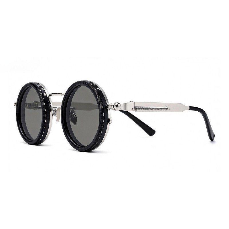 Round Silver ND9 Adjustable Sunglasses