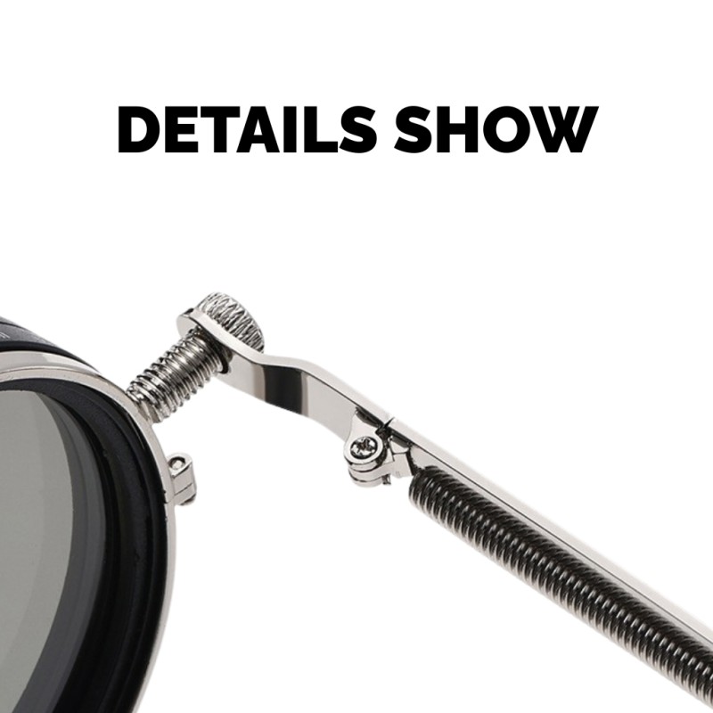 Round Silver ND9 Adjustable Sunglasses